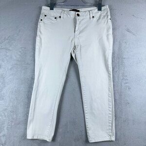 Max Jeans Womens Skinny Ankle Jeans Low Rise Denim Stretch White Size 6